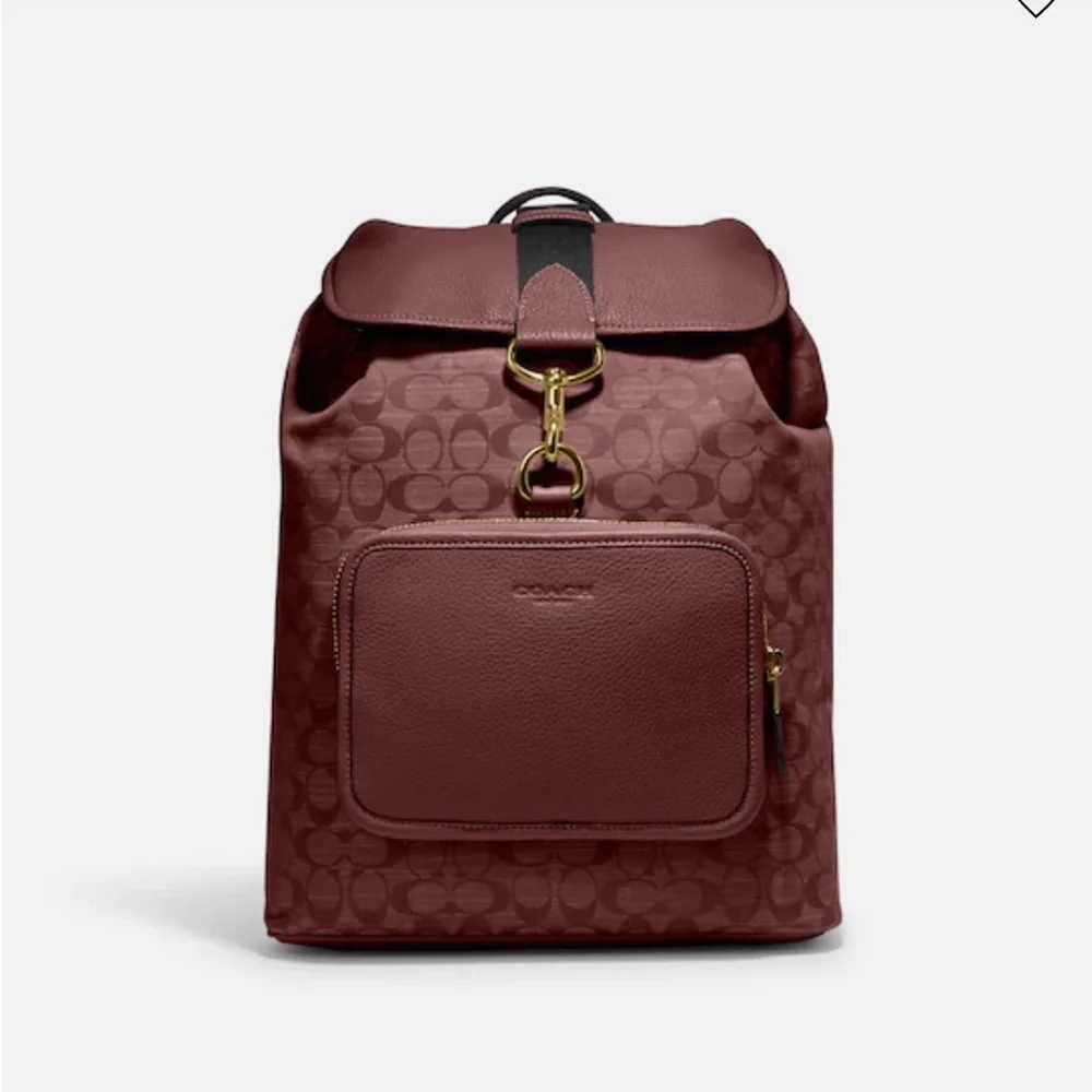 Coach Wine Sullivan Backpack In Signature Chambray